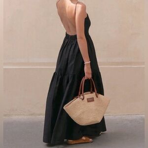 Commense black maxi dress with low back